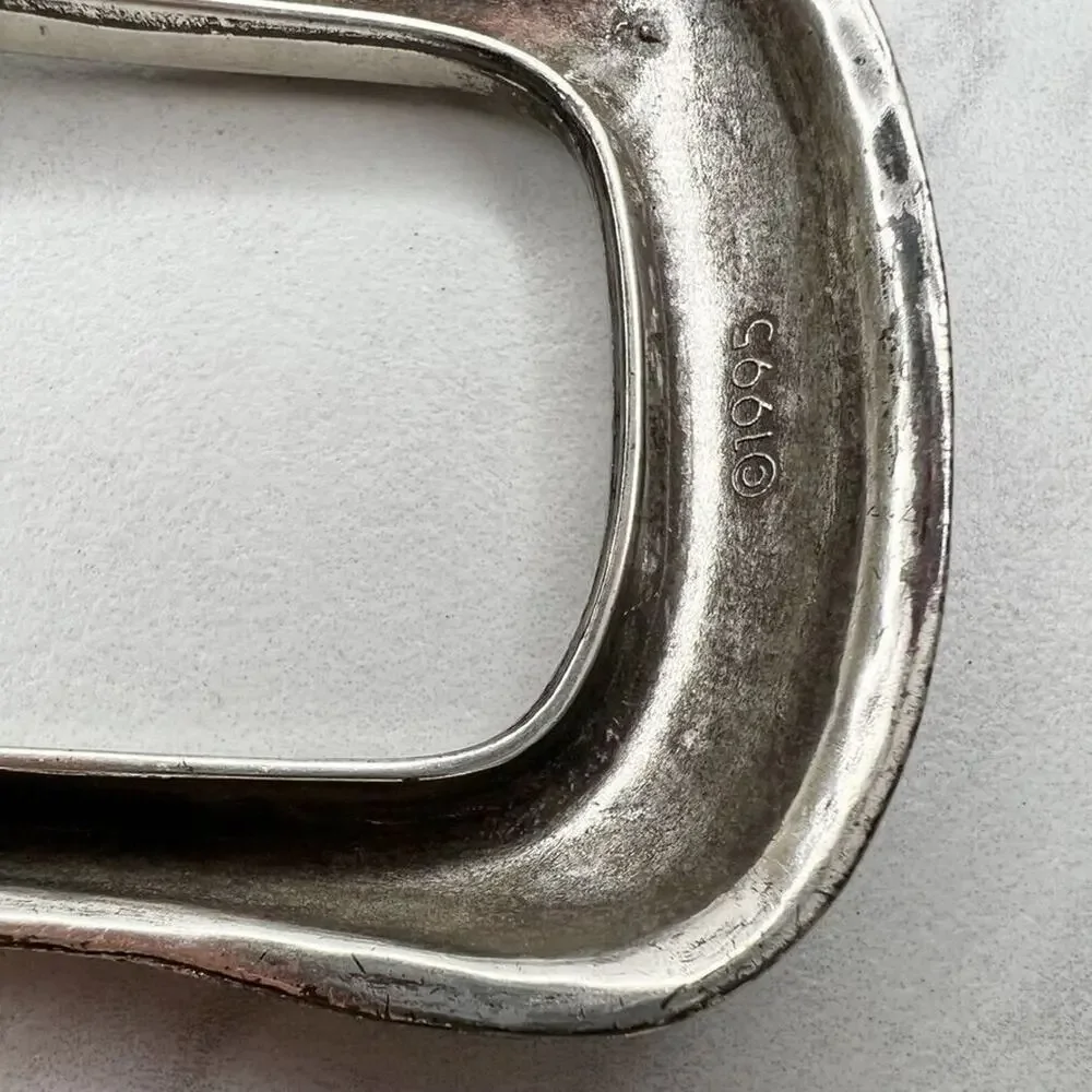 Vintage 1995 Silver Tone Simple Western Style Belt Buckle